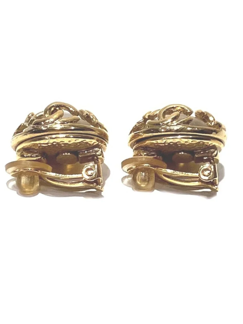 Chanel CC Logo Earrings Rhinestone
